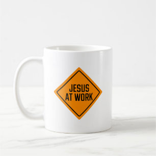 Jezus op het werk verkeersbord Klassieke Mok