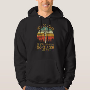 Jezus op kruisschrift Johannes 316 Christelijk Hoodie