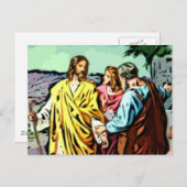 Jezus op weg naar Emmaus Briefkaart (Voorkant / Achterkant)
