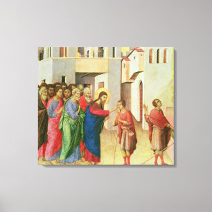 Jezus opent de ogen van een Man, geblindeerd, 1311 Canvas Afdruk