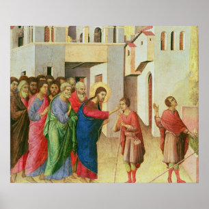 Jezus opent de ogen van een Man, geblindeerd, 1311 Poster