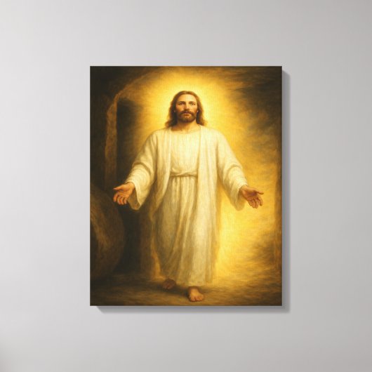 Jezus opgewekt uit het graf LDS Art Canvas (Voorkant)