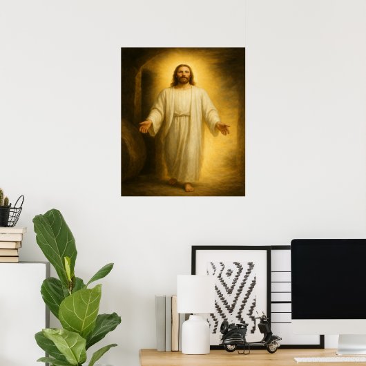 Jezus opgewekt uit het Tomb™ LDS Art Poster (Thuiskantoor)