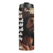 Jezus: Overleden, Roos, eeuwige hoop Thermosbeker (Voorkant)