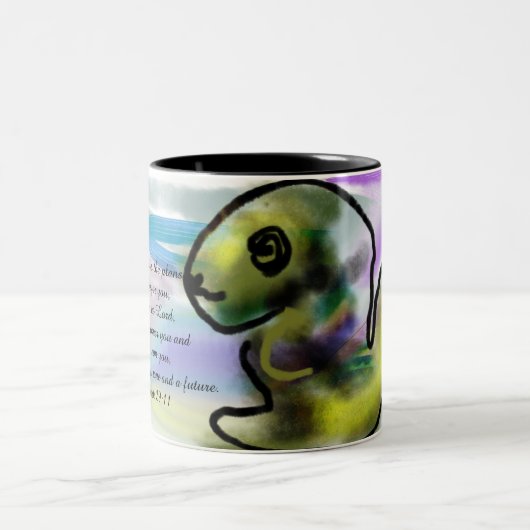 jezus-plan tweekleurige koffiemok (Center)