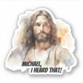  Jezus-portret - dat hoorde ik Sticker (Voorkant)