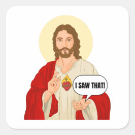 Jezus portret sticker - Ik zag die Religieuze gave
