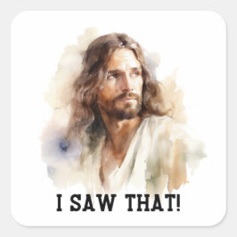 Jezus portret sticker - Ik zag die Religieuze gave