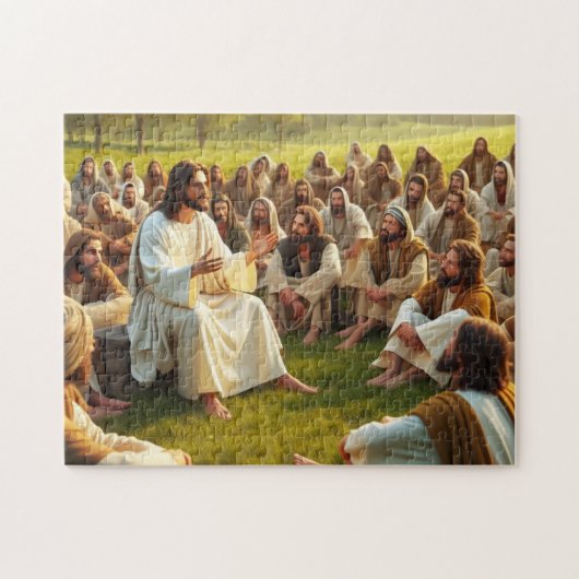 Jezus predikt puzzel legpuzzel (Horizontaal)