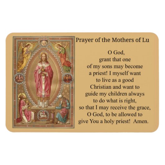 Jezus priester gastheer engelen gebed magneet (Horizontaal)