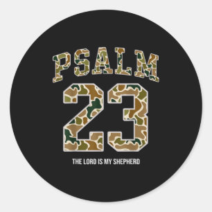 Jezus Psalm 23 De Heer Is Mijn Herder Camo Christ Ronde Sticker