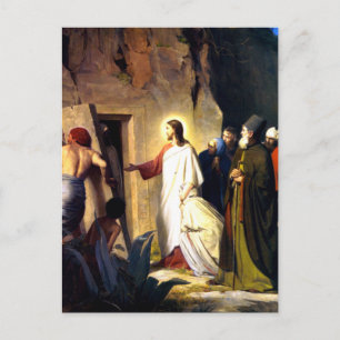 Jezus Raising Lazarus van de dood Briefkaart