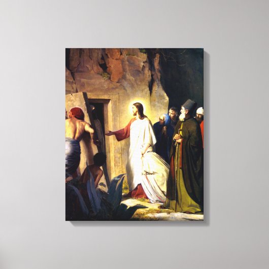 Jezus Raising Lazarus van de dood Canvas Afdruk (Voorkant)