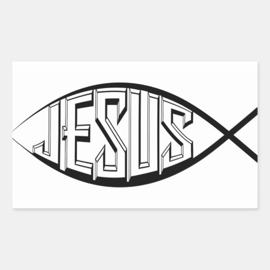Jezus Rechthoekige Sticker (Voorkant)