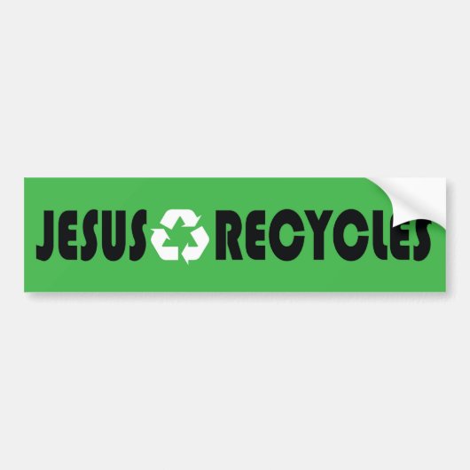 Jezus Recycles Bumpersticker (Voorkant)