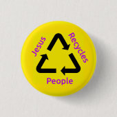 Jezus Recycles Mensen Button (Voorkant)