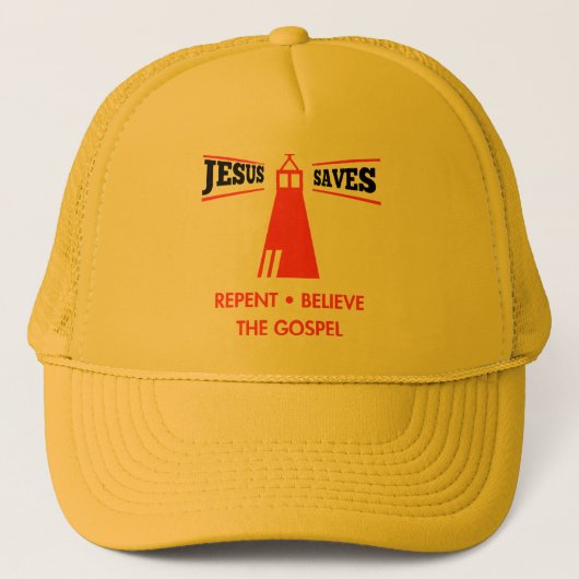 Jezus redt berouw en gelooft het evangelie trucker pet (Voorkant)