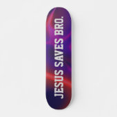 Jezus redt Bro. Abstract rood skateboard (Voorkant)