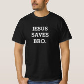 Jezus redt Bro. Black T-shirt (Voorkant)