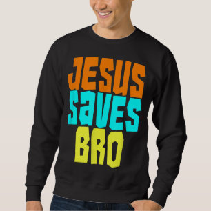 Jezus redt Bro Funny Christelijk Bold Faith Surfin Trui