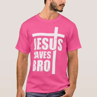 Jezus redt Bro Jesus kruist Christelijk geloof T-shirt