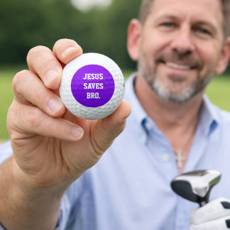 Jezus redt Bro. Neon Paarse Golfballen