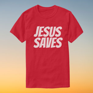 Jezus redt Christelijke korte T-shirt
