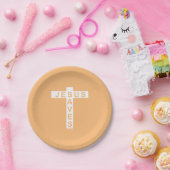 Jezus redt dat ik shirt spendeer papieren bordje (Feest)