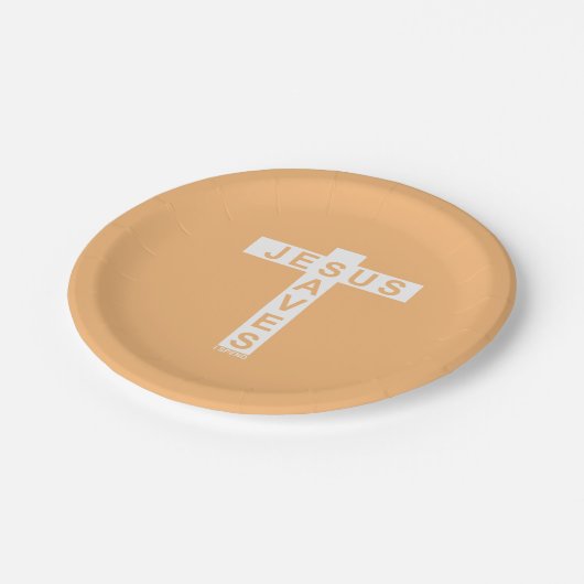 Jezus redt dat ik shirt spendeer papieren bordje (Gekanteld)