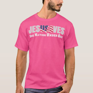 Jezus redt één volk onder de Christelijke bijbel T-shirt