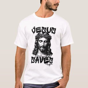 Jezus redt graffitistijl t-shirt