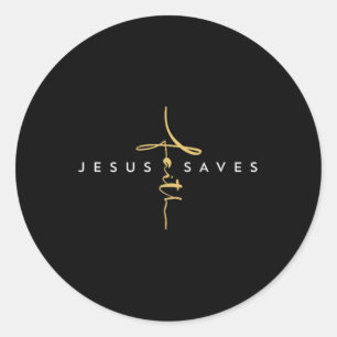 Jezus redt het geloof Kruis Christus Religieus Jez Ronde Sticker