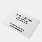 Jezus redt het, we helpen je hem te vinden deurmat (Schuin)