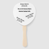 Jezus redt het, we helpen je hem te vinden handwaaier (Achterkant)