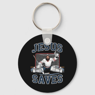 Jezus Redt Hockey Speler Team God Hockey Liefhebbe Sleutelhanger