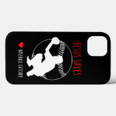 Jezus redt honkbalvanger grappige sportliefhebber Case-Mate iPhone case (Achterkant (horizontaal))
