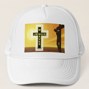 Jezus redt kruisbeeld trucker pet