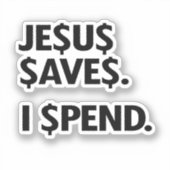 Jezus redt me T-Shirt Sticker (Voorkant)