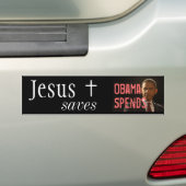 Jezus redt, Obama geeft uit Bumpersticker (Op auto)