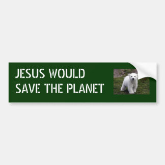 Jezus redt planeet bumpersticker