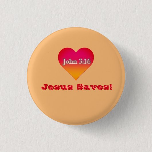 Jezus redt! ronde button 3,2 cm (Voorkant)
