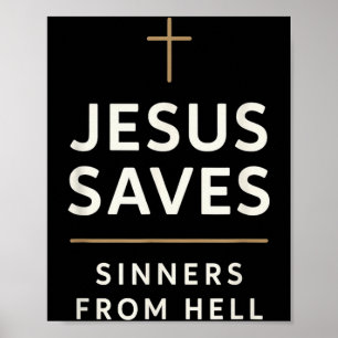 Jezus redt zondaars uit de hel Evangelische Evange Poster