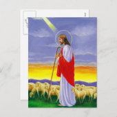 Jezus, religieuze paaskaart feestdagenkaart (Voorkant / Achterkant)