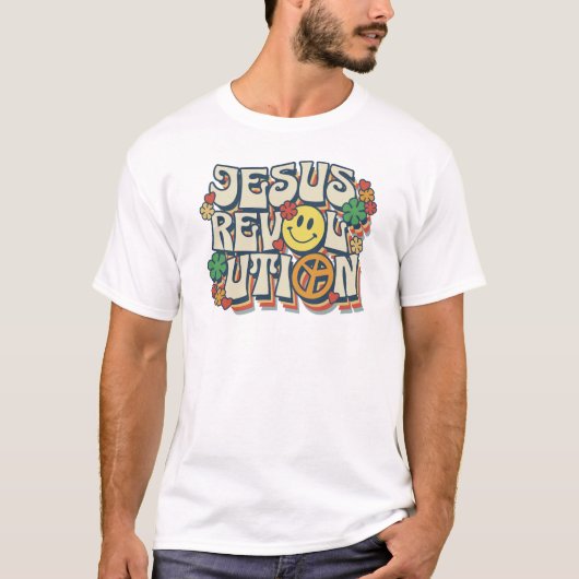 Jezus Revolution Retro T-shirt (Voorkant)
