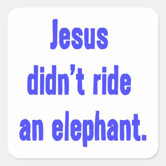 Jezus ride Elephant niet Vierkante Sticker (Voorkant)