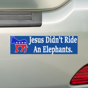 Jezus riep geen olifant-democraat Donkey Bumpersticker
