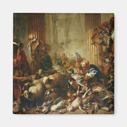 Jezus Rijdt de Merchants van de Tempel 2 Magneet (Voorkant)