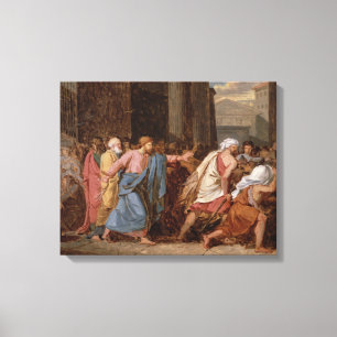 Jezus Rijdt de Merchants van de tempel Canvas Afdruk