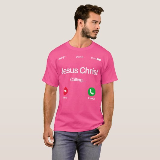 Jezus roept het T-shirt tot een gezegend geloof en (Voorkant volledig)