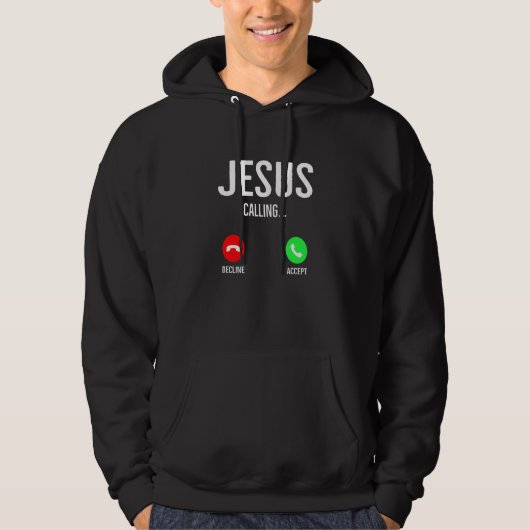 Jezus roept mobiele telefoon Christelijke nummers  Hoodie (Voorkant)